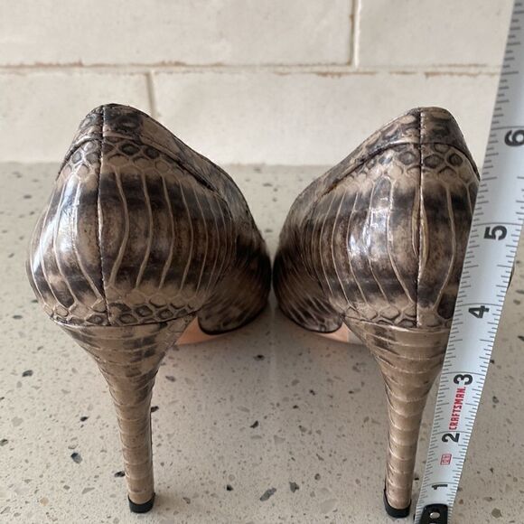Ann Taylor Women's Snake Print Pointed Toe Leather Heel Pump Career Cocktail 7M - Picture 7 of 14